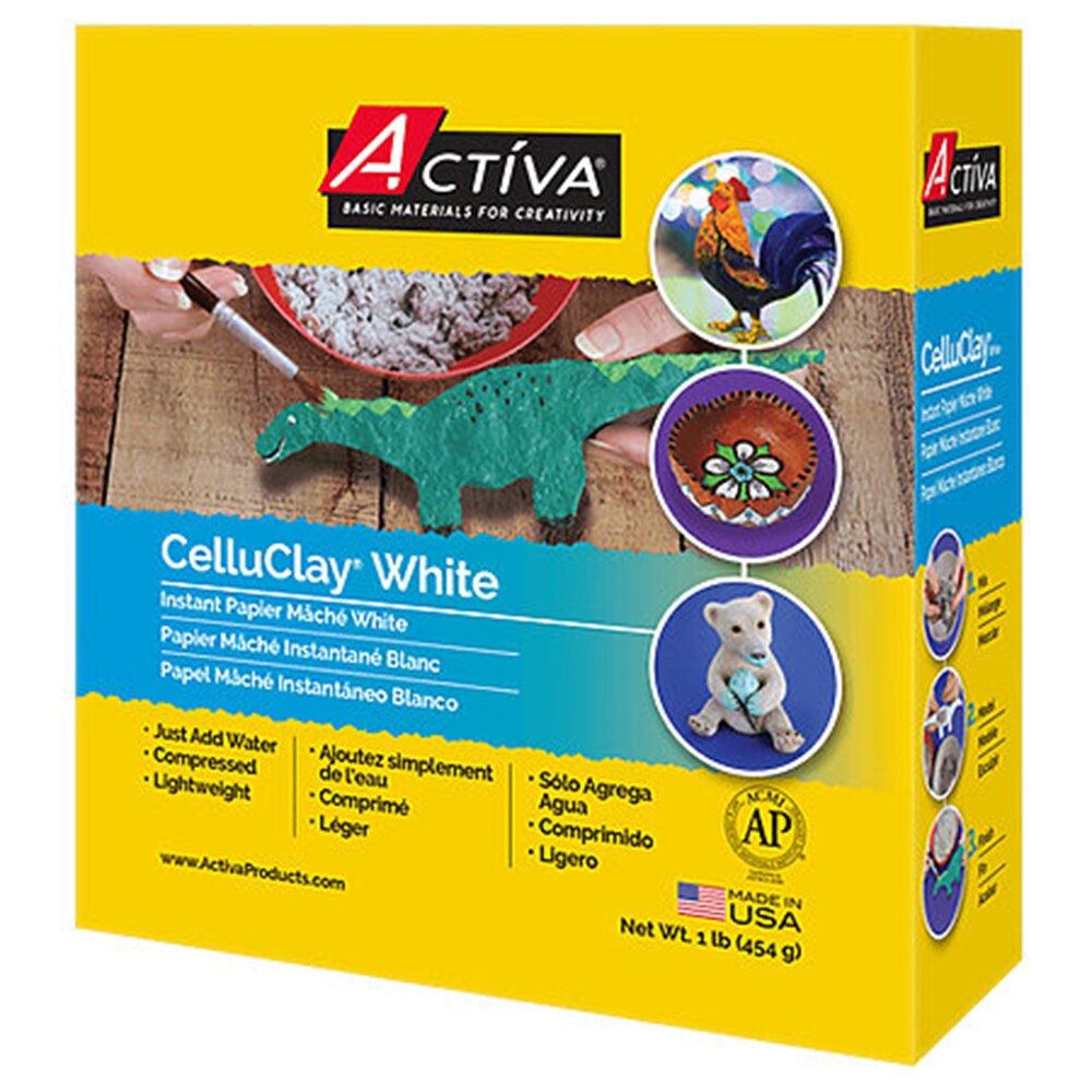 Activa Celluclay, Instant, Paper Mache', White, Pack, 1lb